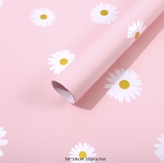 PAPEL PLASTICO COREANO MARGARITAS - Papelera avellaneda