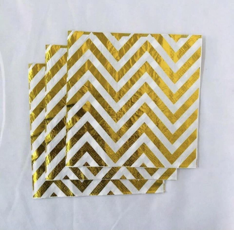 Servilletas chevron oro x20