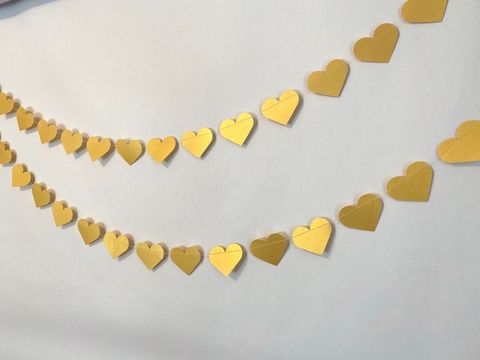 GUIRNALDA CORAZON ORO METAL
