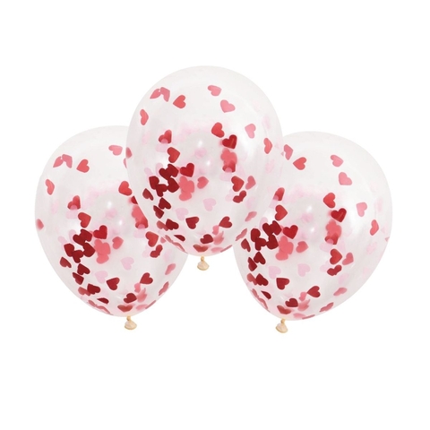 GLOBO CONFETTI CORAZONES x5 - comprar online