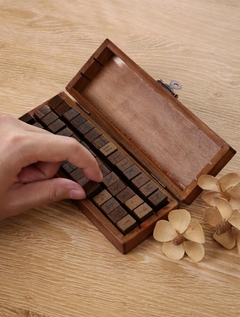SELLO ABC Y NUMEROS CAJA MADERA