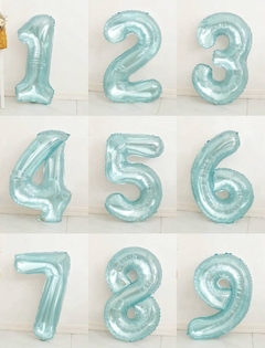 GLOBOS NUMERO EFECTO GEL CELESTE en internet