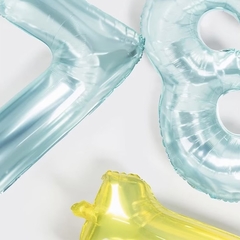 GLOBOS NUMERO EFECTO GEL CELESTE