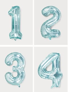 Imagen de GLOBOS NUMERO EFECTO GEL CELESTE