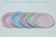 PLATO CUADRADITOS FUCSIAS X10U
