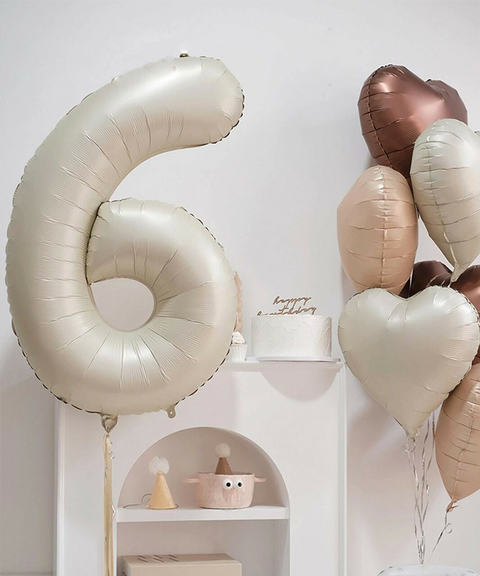 GLOBOS NUMERO SATIN CREAM 80cm - comprar online
