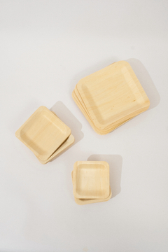 PLATOS BAMBU CUADRADO x5