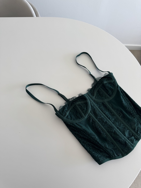 CORSET BERTHA VERDE OSCURO - comprar online