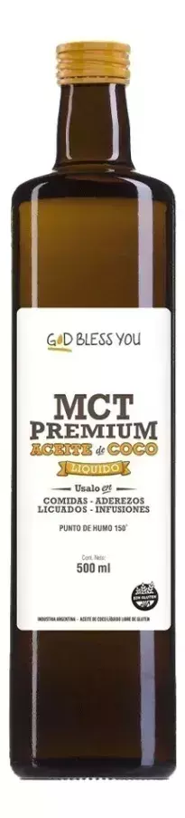 Aceite de coco líquido MCT 500ml Premium God Bless You - comprar online