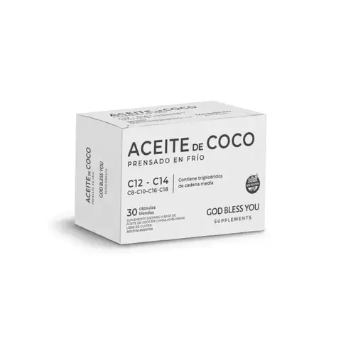 Aceite de Coco Prensado en Frío X30 Cápsulas God Bless You Virgen - comprar online