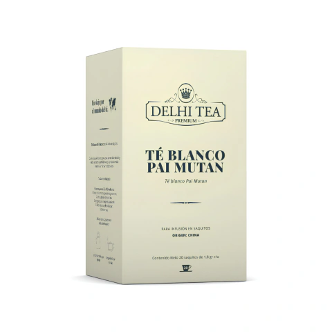 Té Blanco Pai Mutan Delhi Tea 20 Saquitos