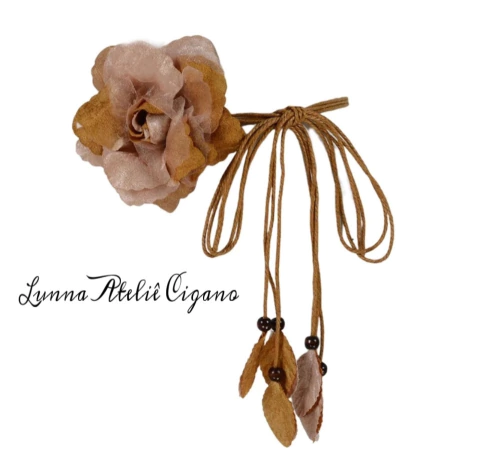 CINTO DE FLOR CARAMELO