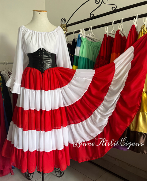 SAIA 5 BABADOS VERMELHA E BRANCA - loja online