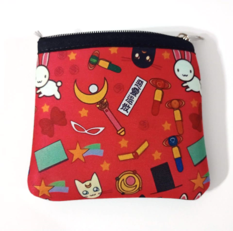 Monedero cuadrado - Sailor Moon fondo rosa - comprar online