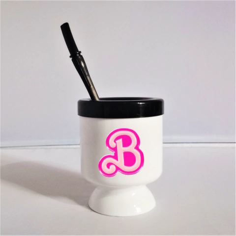 Mate de polimero Barbie - logo pelicula