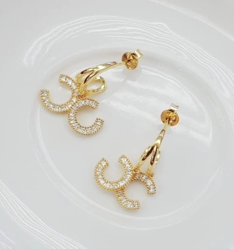 argollitas chanel dorado