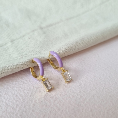 Argollitas lila baguette