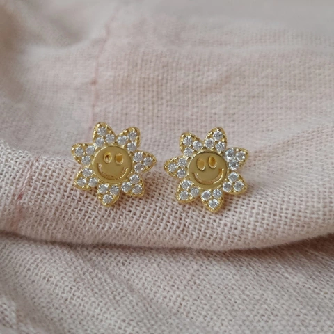 Aros Florcita Feliz (dorado)