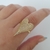 Anillo B126 Long heart pave (dorado)