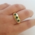 Anillo B32 tres corazones verde