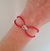 Pulsera trinity cz plateado hilo rojo