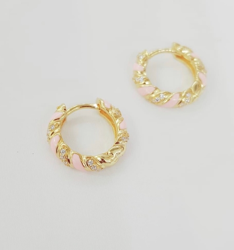 Argollitas Marshmello rosa (dorado)