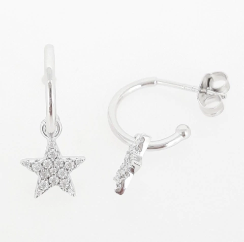 Argollitas Star One cz plateada - buy online