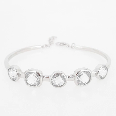 Esclava Cristal power plateado