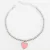 Pulsera bolitas corazón esmaltado rosa