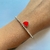 Pulsera bolitas corazon esmaltado rojo - comprar online