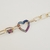 Pulsera eslabon heart rainbow (dorado)