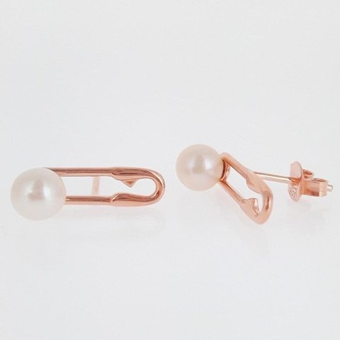 Aros Clip Perla rosados