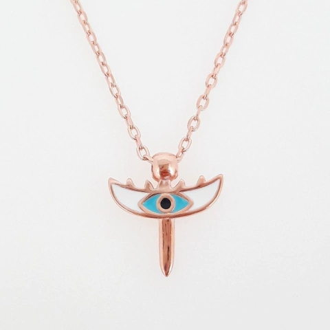 Collar mini Eye celeste rosado