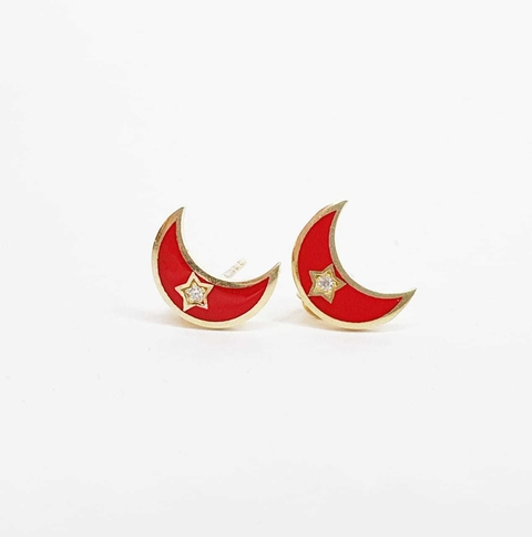 Aros Luna rojo