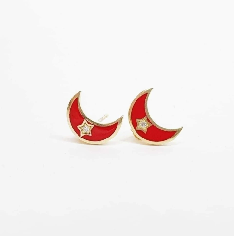 Aros Luna rojo