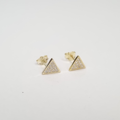 Aros Triangulitos cz (dorado)