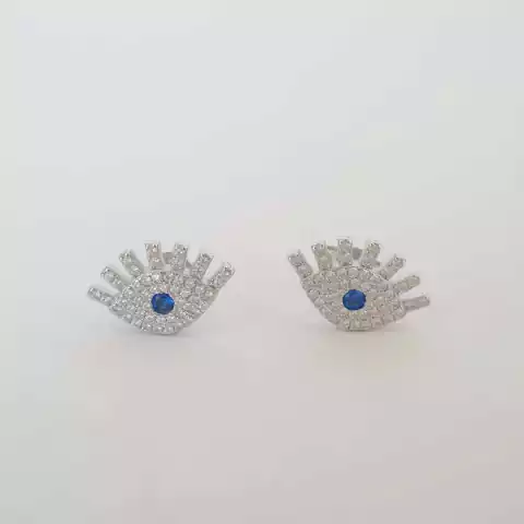 Aritos Ojitos azules (plateado)