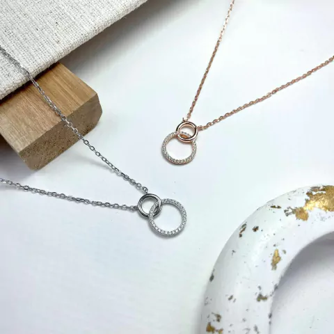 Collar Doble circulo entrelazado