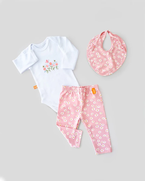 conjunto bebé margarita rosa - comprar online