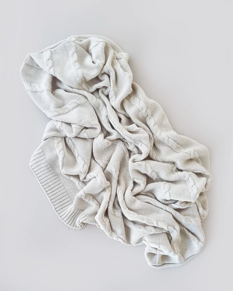 manta tejida trenzada arena - comprar online