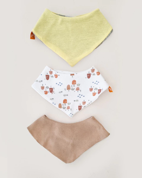 pack x3 babero bandana hongos ocres - comprar online