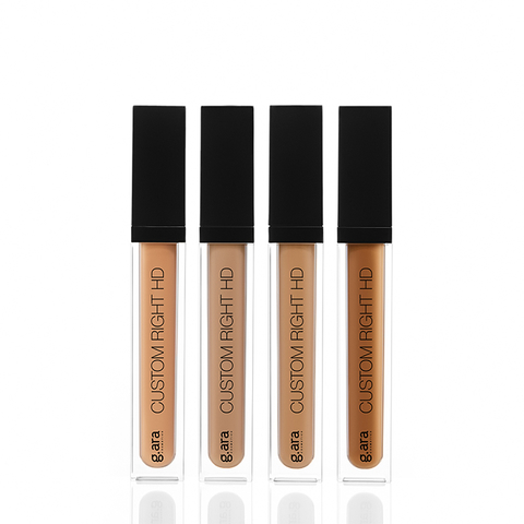 AG- Combo Custom HD Plus. 4 Correctores. Con acido Hialuronico. Test oftalmologico y Dermo test . Cruelty free