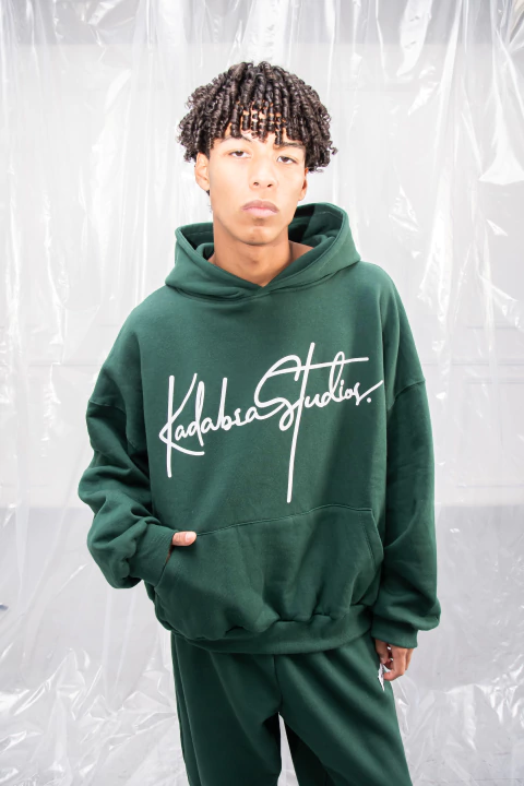 BUZO BOXY CURSIVA VERDE - comprar online