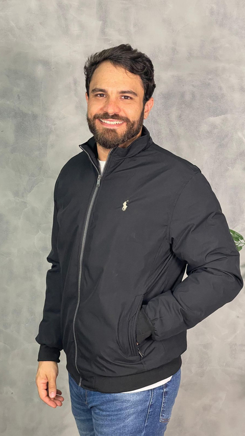 JAQUETA NYLON POLO RALPH LAUREN RL PRETO RLJ01