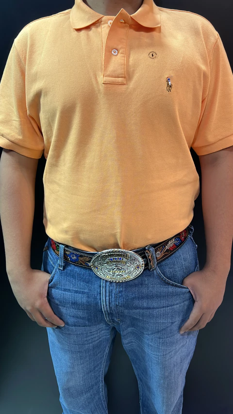 POLO RALPH LAUREN LARANJA LOGO COLORIDO PL12