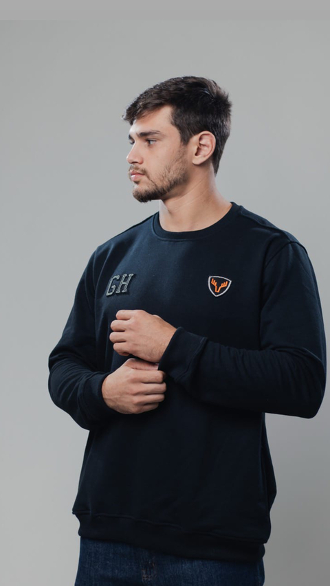 MOLETOM GROSS HUNTER SEM CAPUZ PRETO M425010