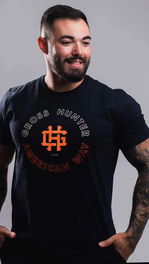CAMISETA REGULAR GROSS MASCULINA T424118-PT3 PRETO