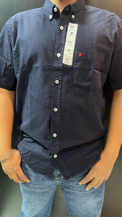 CAMISA MANGA CURTA AUROCHS SARJA AZUL MARINHO AMC10