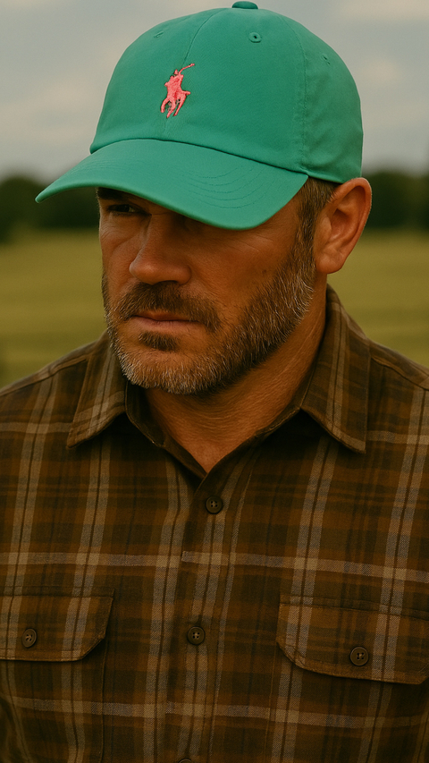 BONE POLO RALPH LAUREN VERDE LOGO ROSA BP21
