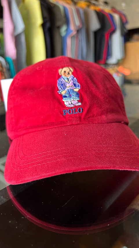 BONE POLO RALPH LAUREN VERMELHO URSO BP09